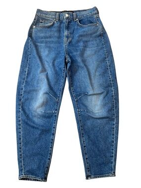 Veronica Beard Charlie Barrel Leg High Rise Jeans Womens 27 Lava Stone Denim